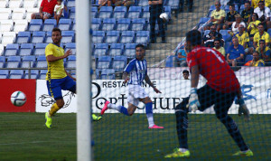 Antonio Domínguez, uno de los 'fijos' en el once recreativista. / Foto: Josele Ruiz.