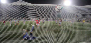 Gol de Jesús Vázquez, de penalti, que dio la victoria al Recre. / Foto: @DazaTravel.