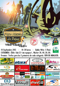 Cartel anunciador del evento ciclista que se celebrará al final en el circuito de Monteblanco.