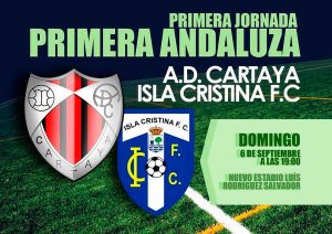 Cartel del interesante derbi provincial de este domingo en la Primera Andaluza.