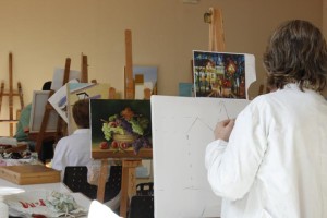 Taller de pintura de Cultura en los barrios.