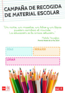 Campaña de recogida de material escolar.