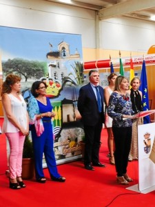 Intervención de la alcaldesa de San Silvestre, Josefa Magro, durante la inauguración de la cita.