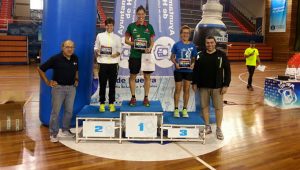 Las tres primeras clasificadas en la XXIX Vuelta a Huelva. / Foto: Corredor Completo.