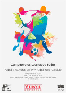 Cartel de los torneos de fútbol que comienzan a disputarse en breve en Lepe.