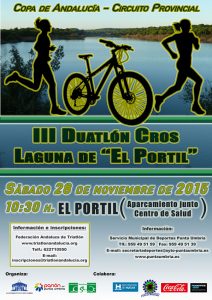 Cartel anunciador del Duatlón Cross de El Portil, que se disputará el 28 de noviembre.