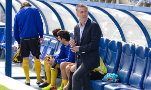 Alejandro Ceballos, que aún no sabe si se podrá sentar en el banquillo albiazul, confía en sacar los tres puntos ante el Cartagena.