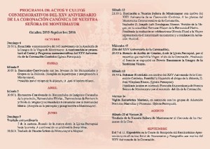 Programa del díptico del 25º Aniversario. 