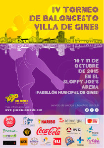 Cartel del torneo de baloncesto en Gines.