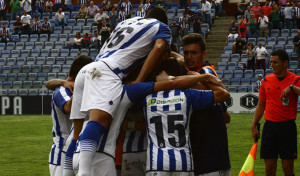 Lejos queda el triunfo del Recre ante el UCAM en al primera vuelta. / Foto: Josele Ruiz.