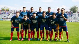 Los jugadores del Recre con la camiseta de apoyo a Zamora. / Foto: Ana Pancorbo / Diario Jaén.