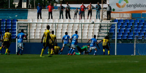 Momento del gol del San Roque, ya en el tiempo añadido. / Foto: Melilla Hoy.