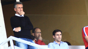 Alejandro Ceballos, desde el palco, en el partido del domingo anterior ante el Cartagena. / Foto: Josele Ruiz.