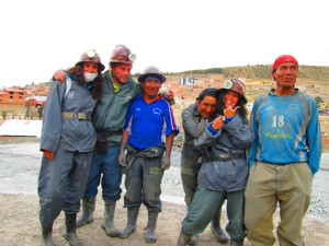 Con los mineros en Perú.