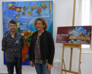 Rafael Pinto y Yolanda Pelayo en la inauguración de la exposición.