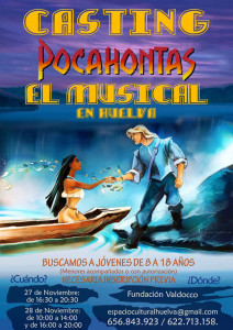 Cartel del casting para el musical 'Pocahontas'.