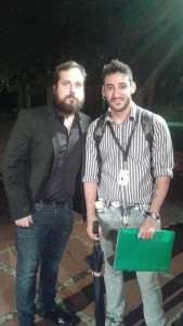 Carlos con su tocayo Carlos Vermut, director de 'Magical girl'.