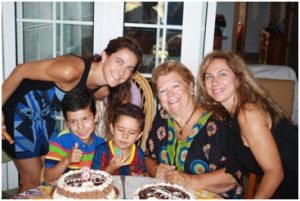 Con la familia en El Portil el pasado verano.