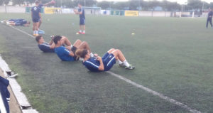 Patri Gavira, durante uno de los entrenamientos con el filial albiazul.