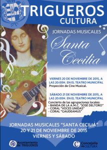 Cartel de las jornadas musicales en honor a Santa Cecilia.