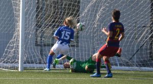 Momento del gol de Verónica Nápoli en Barcelona.