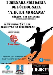 Cartel del torneo solidario de fútbol sala de este sábado.