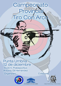 Cartel anunciador de la prueba de tiro con arco que se celebra en Punta Umbría.