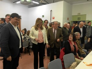 Visita de la presidenta al centro El Lazareto en Huelva.