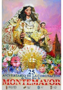 Cartel del 25 Aniversario de la Coronación Canónica de la Virgen de Montemayor.