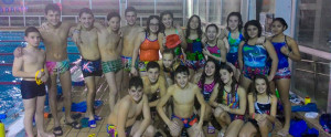 Componentes del Club Natación Huelva en la prueba de este fin de semana.