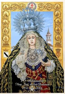 Cartel del 75 aniversario de la Bendición de la imagen de la Virgen de los Dolores de Gibraleón.