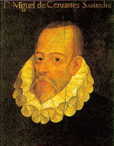 Una conocida imagen de Miguel de Cervantes.