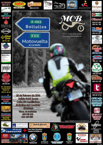 Cartel del evento motociclista del domingo en el Condado.