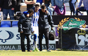 Waldo se tuvo que retirar lesionado antes del intervalo. / Foto: Josele Ruiz.