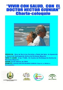 Cartel de la charla-coloquio que se celebrará en Ayamonte el día 23 de febrero.