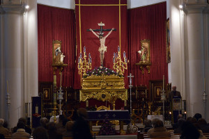 El Cristo del Buen Viaje ha presidido la Parroquia d ela Concepción estos días