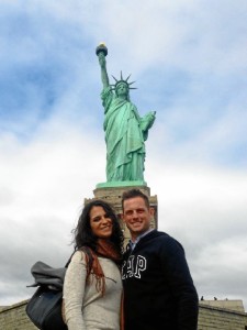 Con Alberto, su pareja, cumpliendo un sueño en Nueva York. 