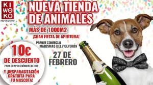 La mayor cadena de tiendas de animales en España, Kiwoko, abrirá el próximo día 27 de febrero en el P.C. Marismas del Polovorín de Huelva.