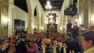 Aspecto de la parroquia de la Asunción de Almonte este Domingo de Resurreción. 