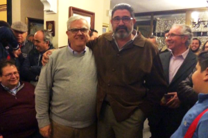 Francisco Jiménez Mier junto a Javier Pérez Blanco tras conocerse el resultado de los comicios / Foto: Hermandad