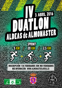 Cartel anunciador de la prueba de duatlón de este domingo en Almonaster.