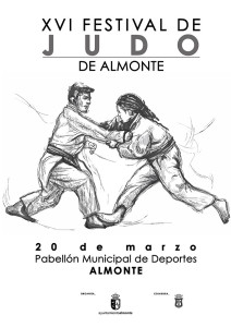 Cartel del festival de judo que tendrá ligar en Almonte.