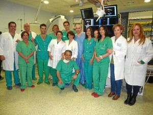 El equipo de profesionales de la Unidad de Hemodinámica.