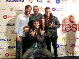 Contentos por el premio en Festival Zoom de Barcelona.