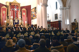 Momento de la actuación en el interior de la Parroquia de la Concepción durante esta Cuaresma