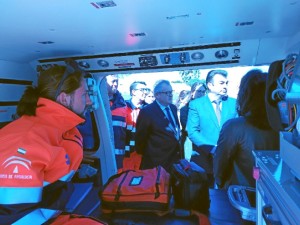 Inauguración de un nuevo helipuerto en Santa Olalla del Cala.