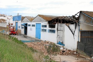 Aspecto de la nave, una vez sofocado el fuego./ Juan María Martín de Bonares Actual.