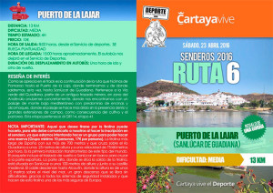 Tríptico de la Ruta senderista del consistorio cartayero que tiene al Puerto de la Laja como protagonista.