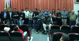 Los ganadores del evento que tuvo lugar este sábado pasado en la Universidad de Huelva.