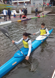 Ángel Abelleira y Alberto Alonso dirigiéndose a disputar la final.